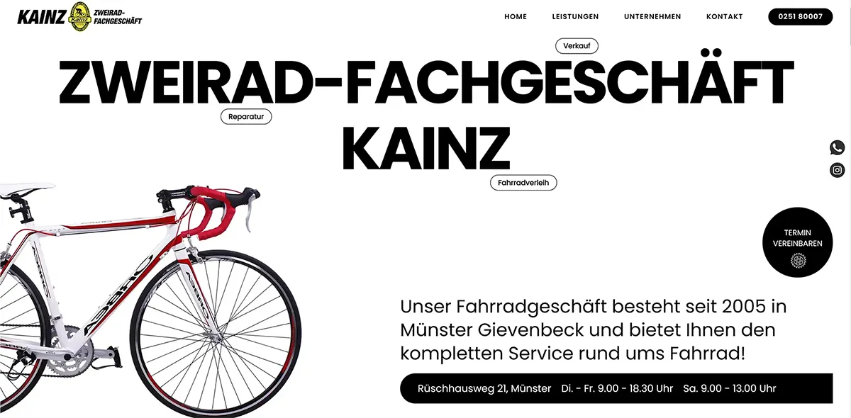 webseite für fahrradladen